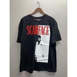 Scarface Movie Shirt Scar Face Graphic Black Red Logo Short Sleeve Tee XL